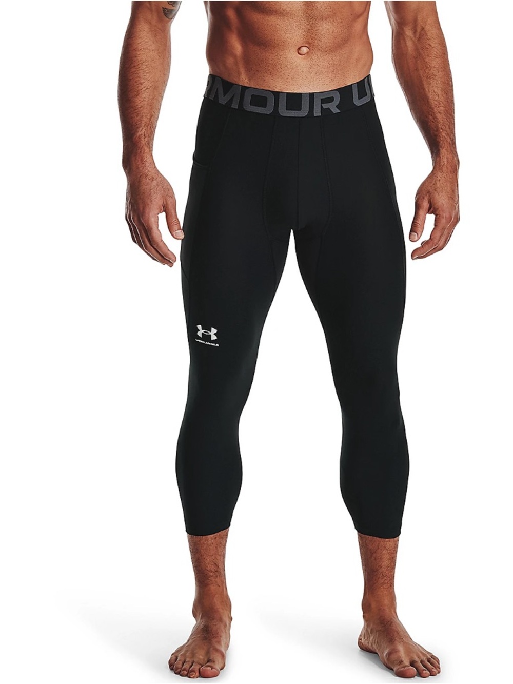 NWT Under Armour Heat Gear Men’s Black 3/4 Compression Leggings XL